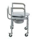 Drive Steel Drop-Arm Commode with Wheels and Padded Armrests 11101W 258271 Drop-Arm Commode