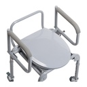 Drive Steel Drop-Arm Commode with Wheels and Padded Armrests 11101W 258272 Drop-Arm Commode