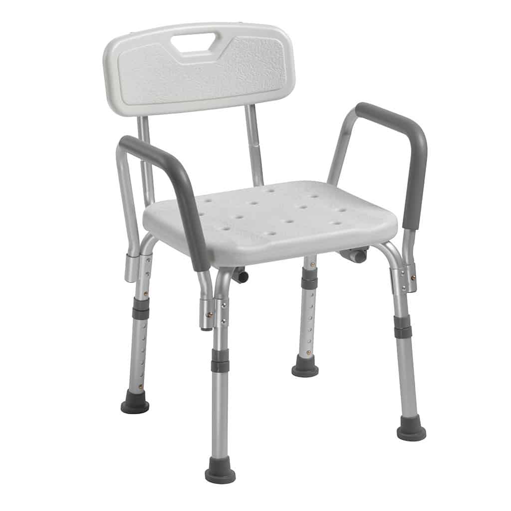 [12445KD-1] Shower Chair with Back and Removable Padded Arms