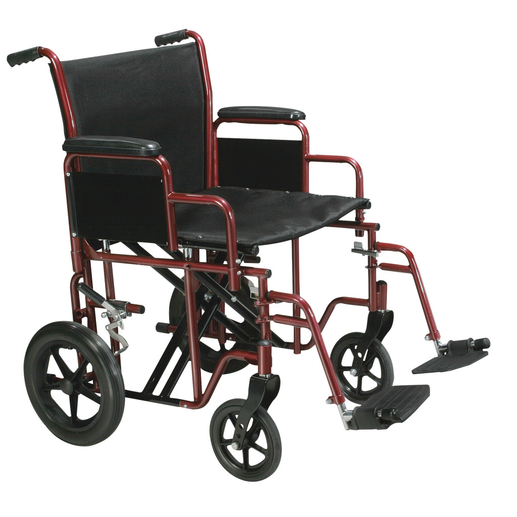 [BTR22-B] DRIVE 22" BARIATRIC STEEL TRANSPORT CHAIR - BTR22