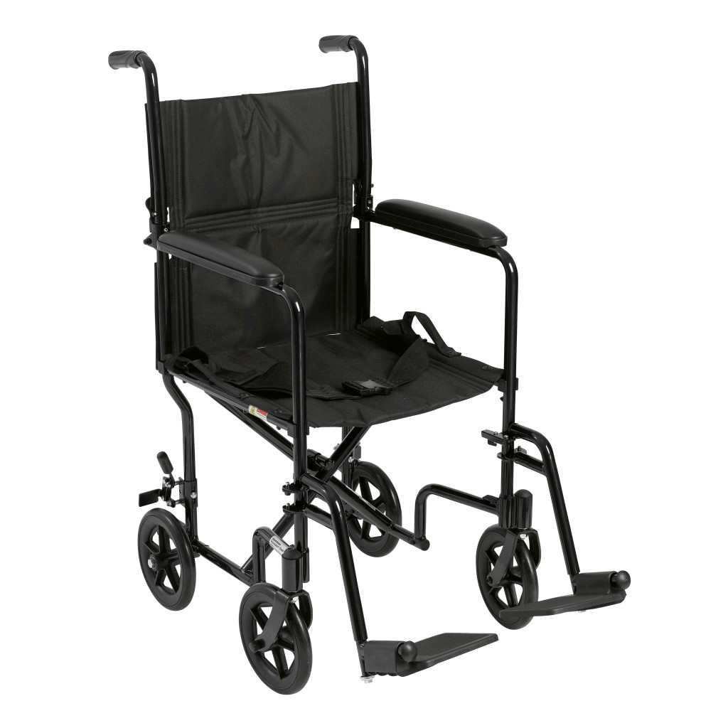 [ATC17-BK] Drive Aluminum Transport Chair - ATC17 / ATC19 (BLACK, 17"(W))