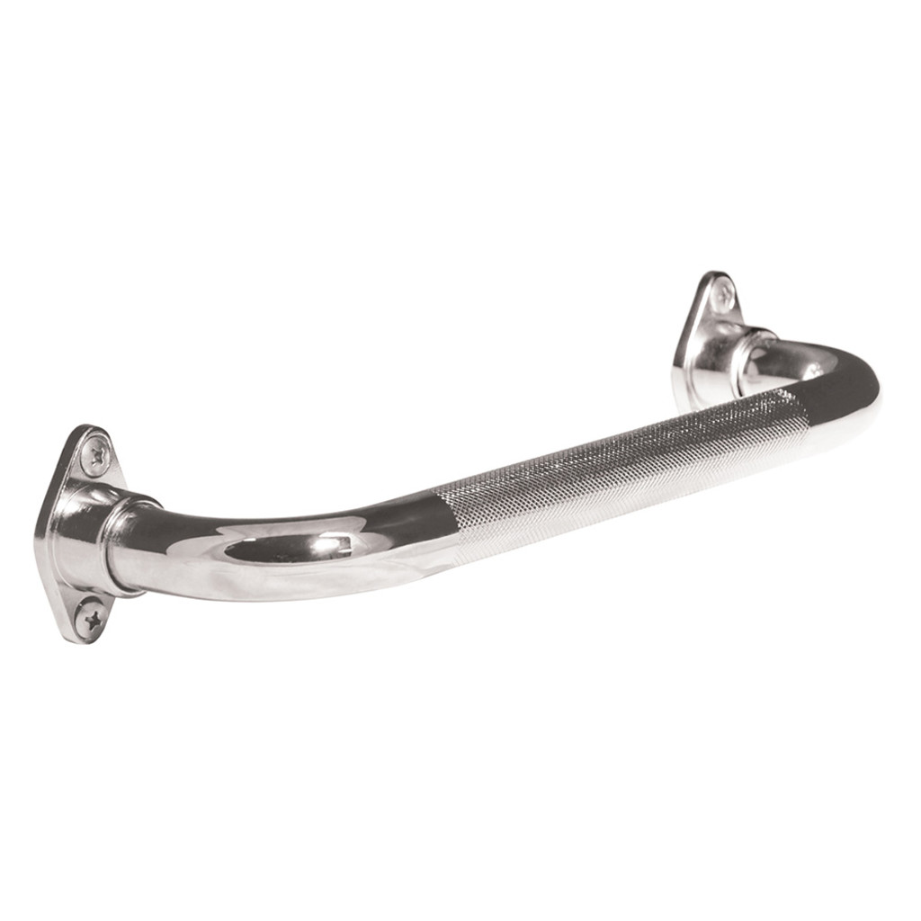 [785-130] Aquasense Knurled Chrome Grab Bar with Rotating Flange (12")