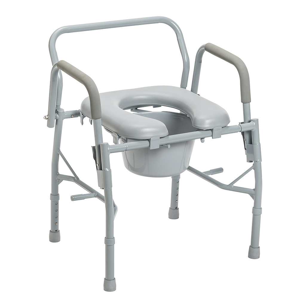 [11125PSKD-1] Drive Deluxe Steel Drop-Arm Commode with Padded Seat
