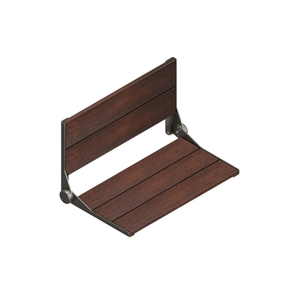 Healthcraft Serena Seat Walnut Finish Seat (18" SEAT WIDTH, GREY)
