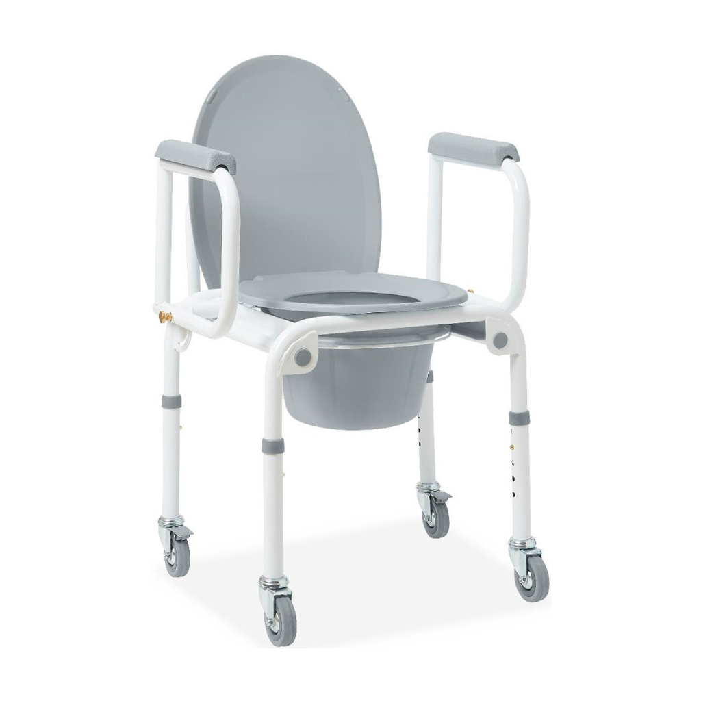 [G1-303DWX1] Medline Drop-Arm Commode with Wheels
