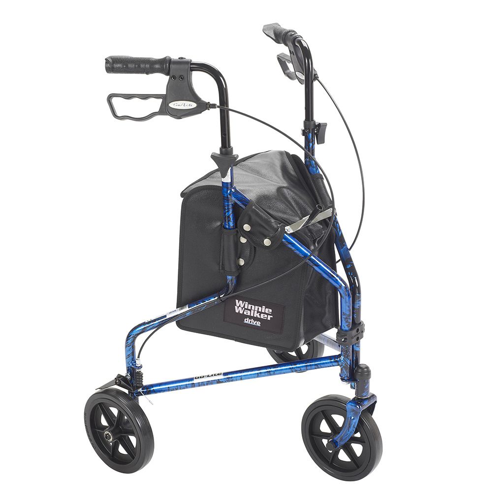 [10289BL 10289RD] Drive Deluxe 3 Wheel Rollator - Aluminum