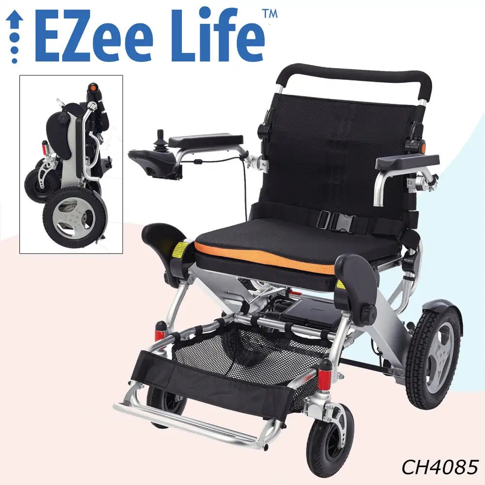 [CH4085] Ezee Fold 3G Platinum Folding Power Wheelchair 12 Inch Ch4085