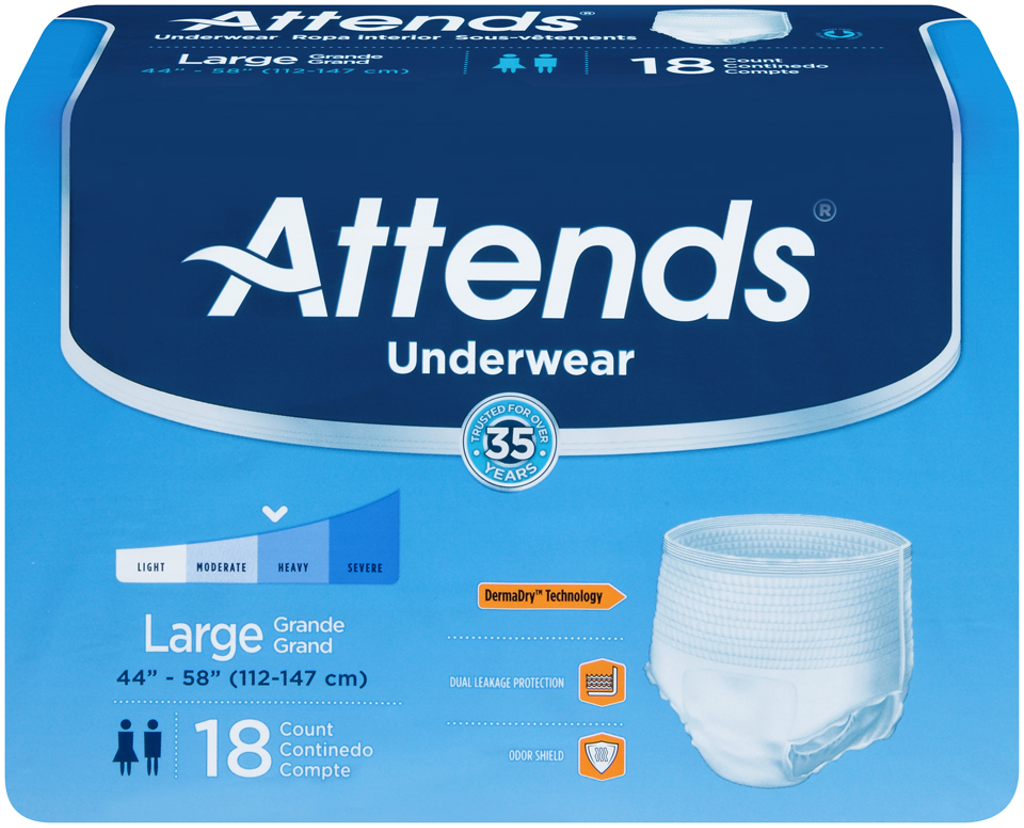 [086679281506] Attends Underwear, Heavy Absorbency (X-Large / 14 Count)