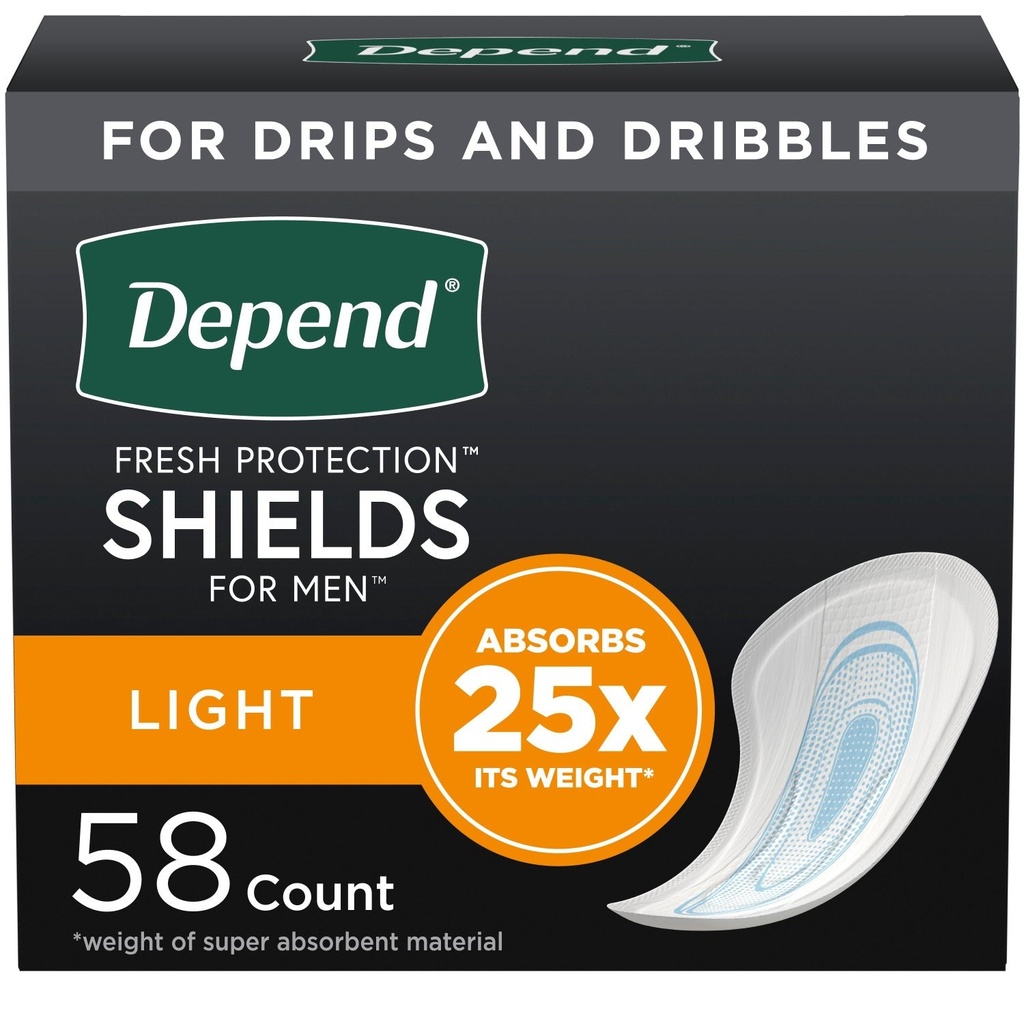[036000356410] Depend Incontinence Shields For Men, Light Absorbency