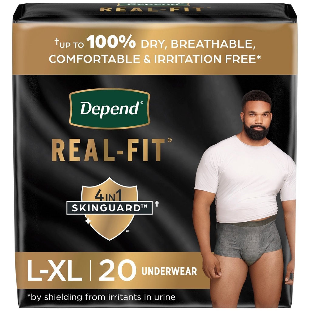[036000509793] Depend Real Fit Incontinence Underwear, Disposable, Maximum Absorbency, 20 Count