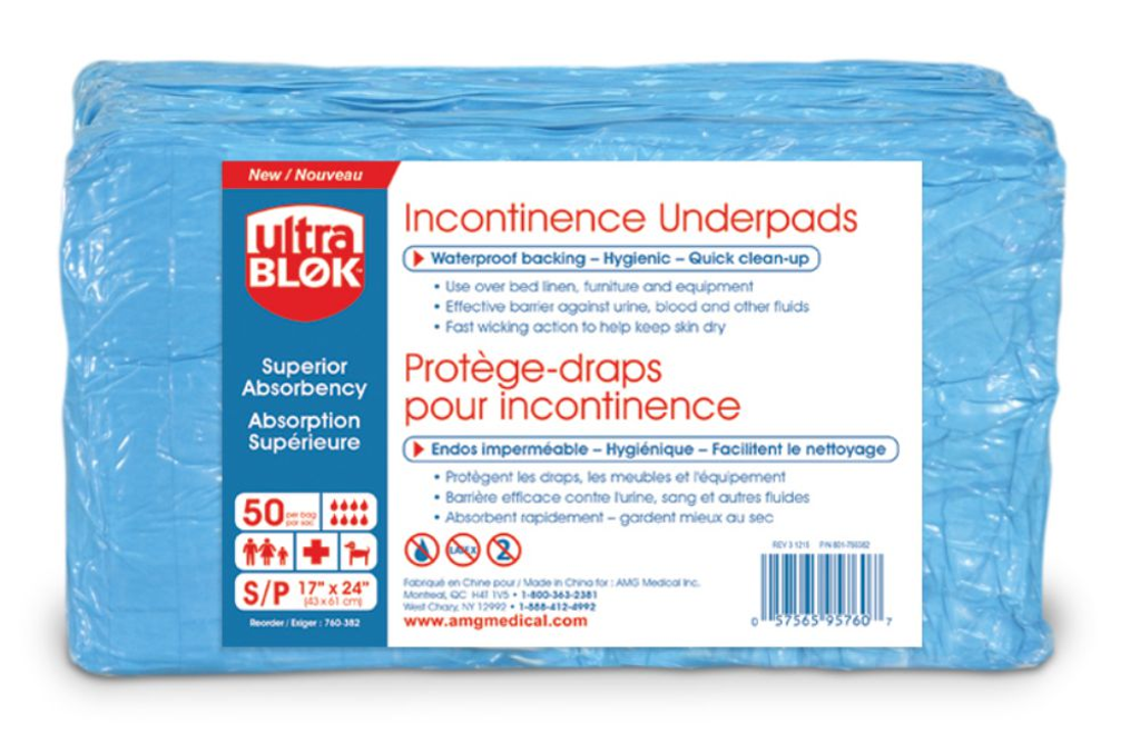 [057565957607] Ultra-Blok Absorbent Disposable Underpads (Small (17x24) - 50 Count / 50 Count)