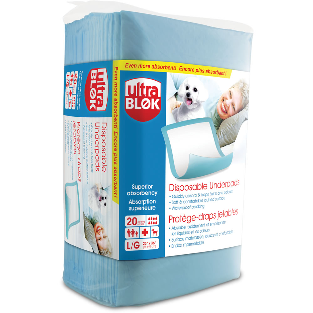 [775757603858] Ultrablok Disposable Incontinence Underpads For Bed + Furniture
