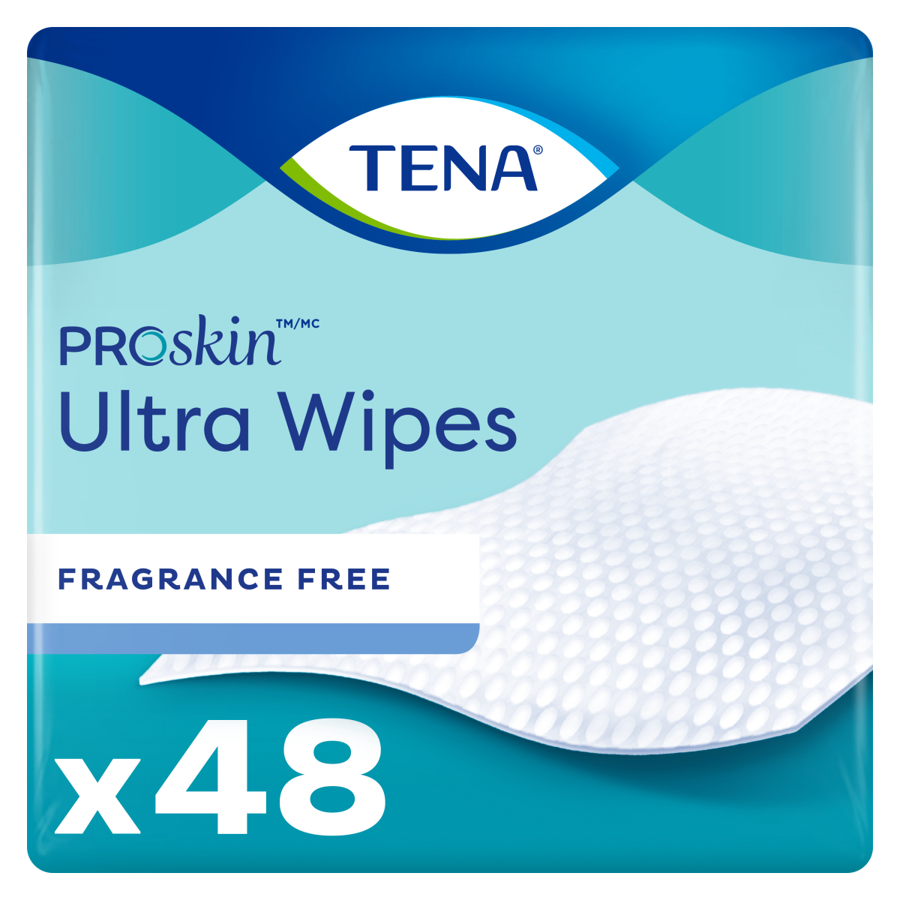 [65722] Tena Proskin Ultra Washcloth Scent Free 48 Count
