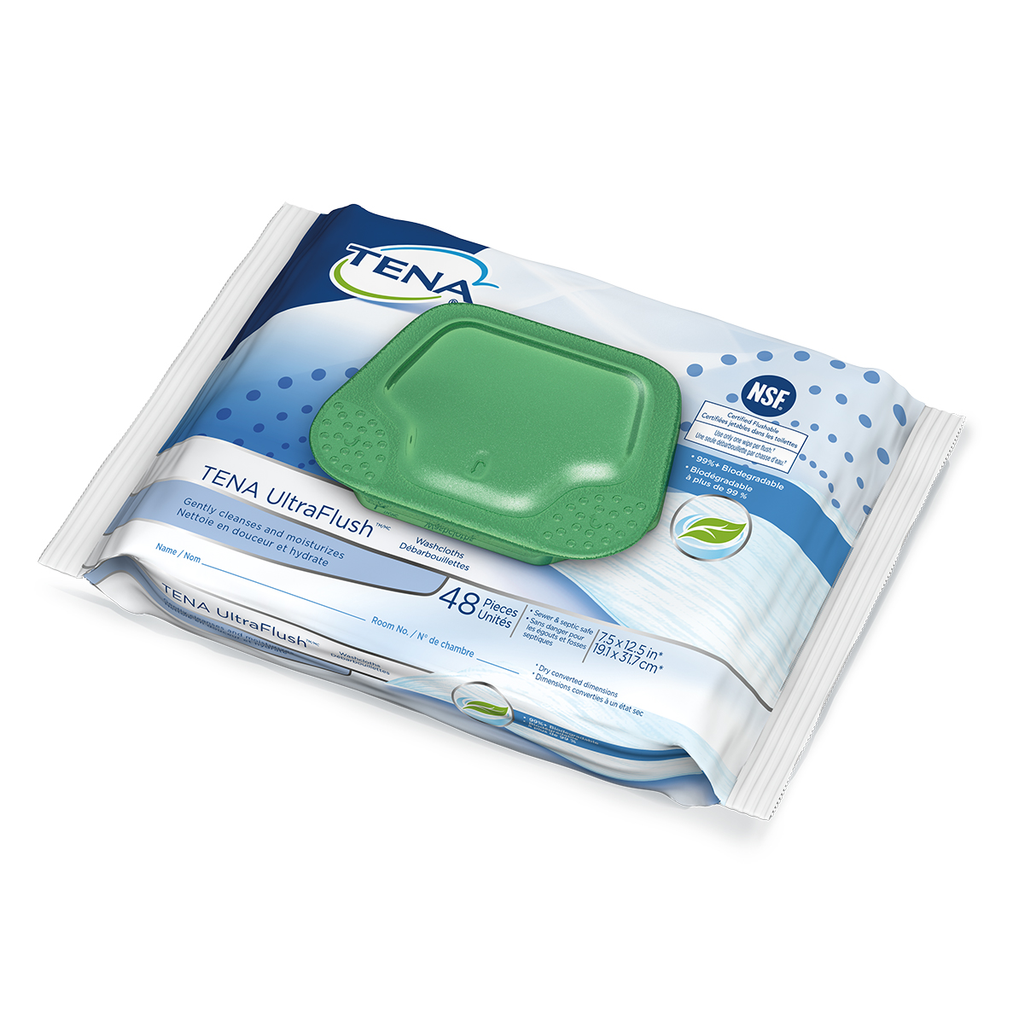 [65726] Tena Proskin Ultra Flush Washcloth 48 Count