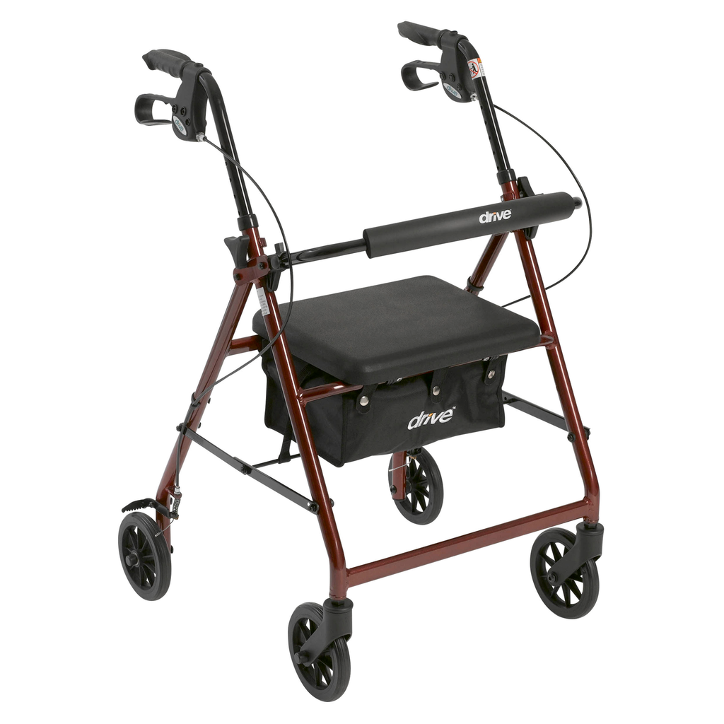 [RTL10261RD] Drive Adjustable Height Rollator 6 Inch