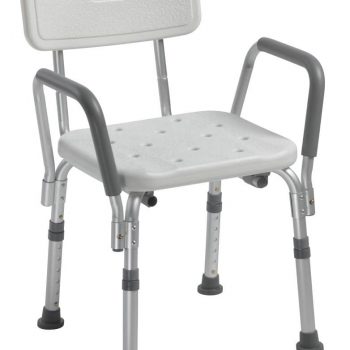 Drive medical shower chair with back and removable padded arms