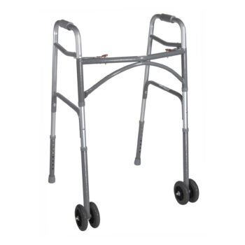Drive Bariatric Aluminum Folding Walker - Two Button Drive bariatric aluminum folding walker Drive Two Wheeled Walker with Seat