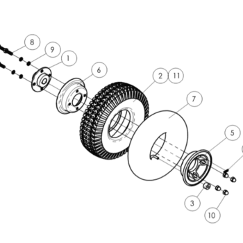 Fortress 1700 DT/TA Rear Wheel Assembly HC-04750100 in Toronto Mobility Specialties Spare Parts fortress 1700dt rear wheel assembly