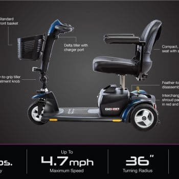 Pride Go Go Sport 3 Wheel Scooter specifications-image Go Go Sport, Go Go Sport 3 Wheel